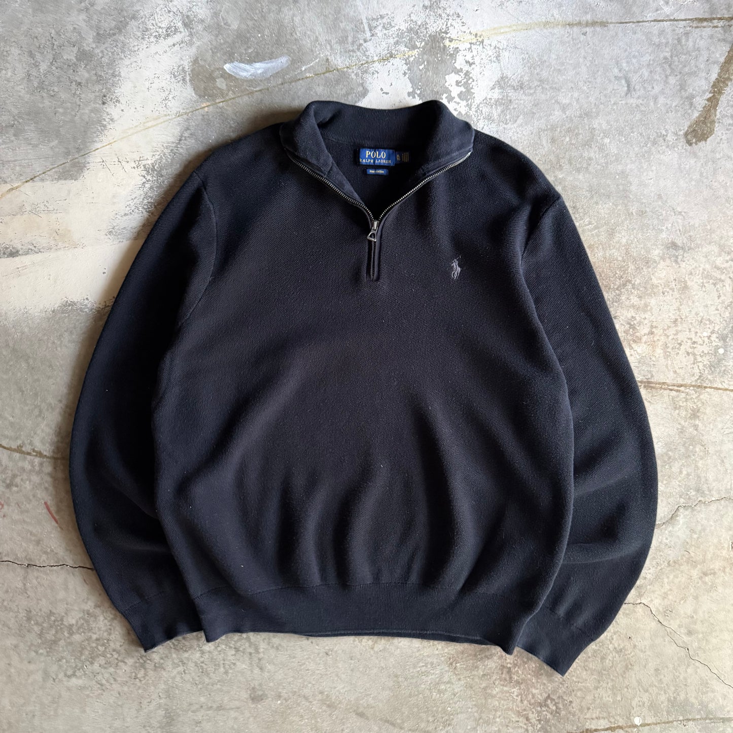 Vintage 00s Black Polo Ralph Lauren Quarter Zip - XL