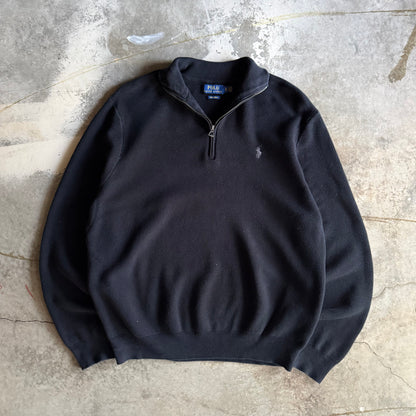 Vintage 00s Black Polo Ralph Lauren Quarter Zip - XL