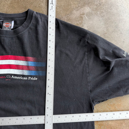Vintage American Flag Harley Davidson Longsleeve- XXL