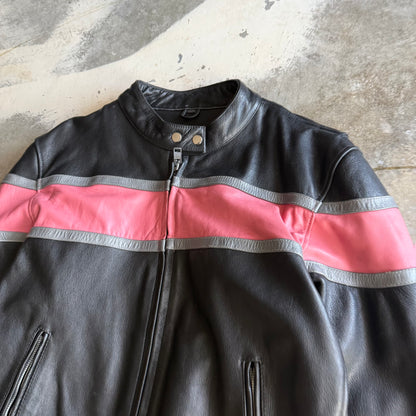 Vintage 00s Pink Leather Jacket - L