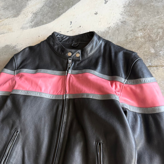 Vintage 00s Pink Leather Jacket - L