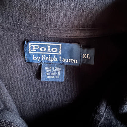 Vintage 90s Black Polo Ralph Lauren Quarter Zip - XL