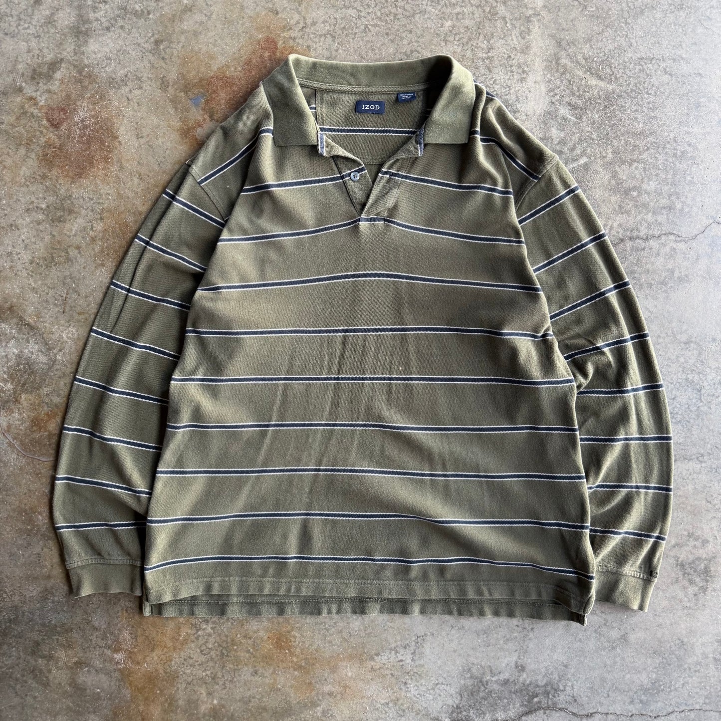 Vintage Izod Striped Polo - XL